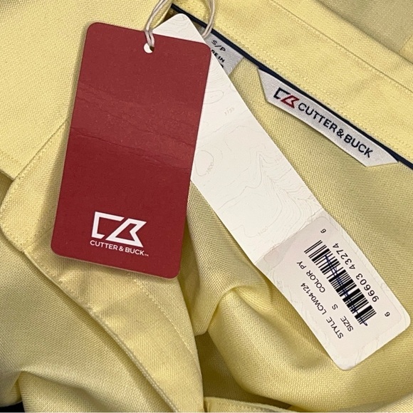 New Small Cutter And Buck Yellow Button Front Top Womens Long Sleeve Cotton - Picture 4 of 16
